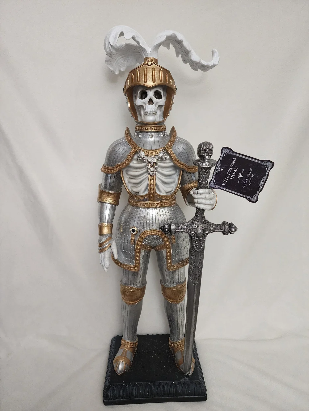 Gold and Silver Skeletal Knight Figurine - Decorative Home Party Accent 29
